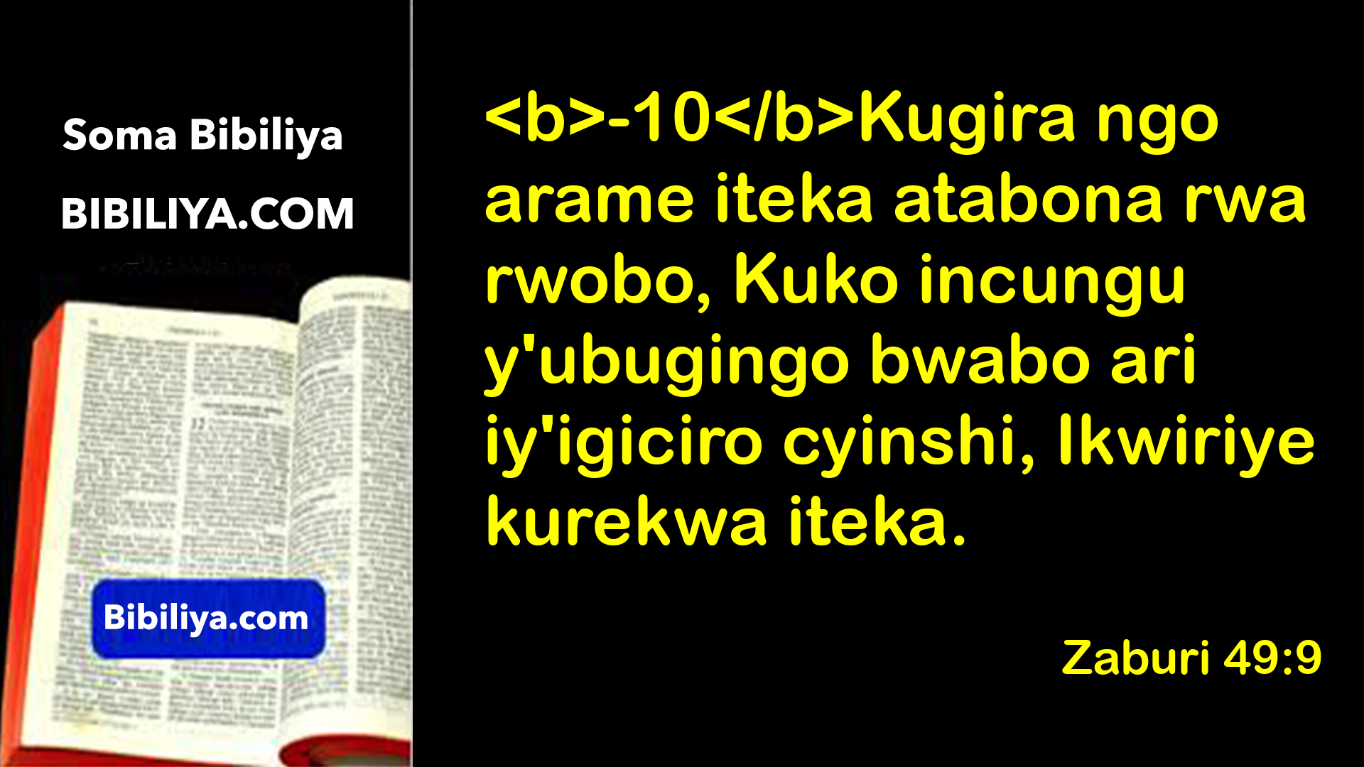 Zaburi 49:9 – Bibiliya Yera | Bibiliya Yera - Soma Kandi Wige Bibiliya